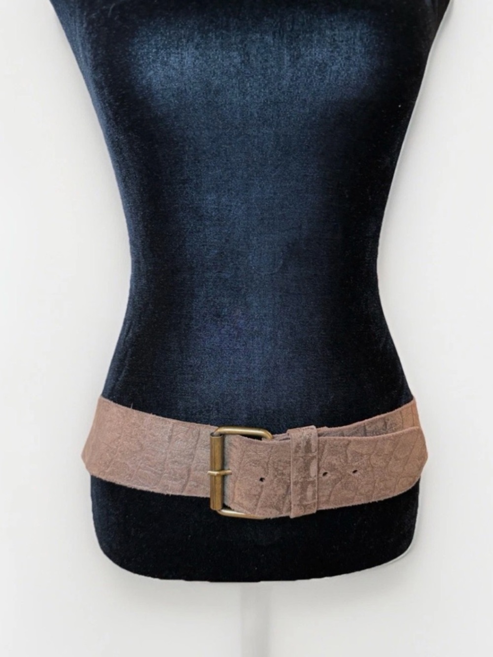 Vntg Brown Leather Wide Statement Belt Huftgold Echt Leder Wmns L Texture Slouch